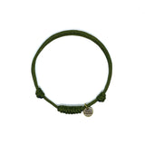 Beaded and Army Green Cord Knot Bracelet by Ruigos