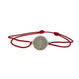Medal Saint Benedict Red Bracelet by Ruigos stainless steel