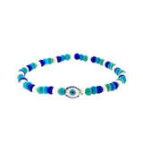 Ruigos Bracelet Evil Eye Silver Sterlin In Ebamel 925 Enamel Colorful Beads  Stretchy
