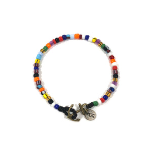 Ruigos Friendship Anchor Bracelet Multi Glass Beads