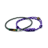 Beaded and Purple Cord Knot  Bracelet by Ruigos