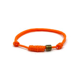 Beaded and Orange  Cord Knot  Bracelet by Ruigos