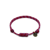 Beaded and Wine Color Cord Knot  Bracelet by Ruigos