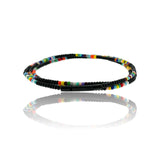 Triple Wrap Bracelet  Beaded Black and Colorful whit Clasp Logo By Ruigos