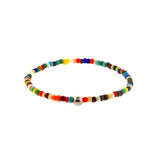 Silver Ball Stretchy Beads Lovely Colorful Bracelet By Ruigos