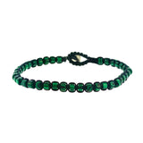 Malachite Gemstones Bracelet with  Button Silver 925  Bracelet By Ruigos