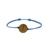 Medal Saint Benedict Blue  Bracelet by Ruigos stainless steel