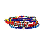 Silver Ball Stretchy Beads Lovely Colorful Bracelet By Ruigos