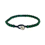 Malachite Gemstones Bracelet with  Button Silver 925  Bracelet By Ruigos