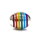 Silver 925  Ball Pride Colorful Mix Double Wrap  Bracelet By Ruigos