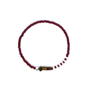 Beaded and Wine Color Cord Knot  Bracelet by Ruigos