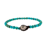 Turquoise Beaded Button Silver 925  Bracelet By Ruigos