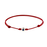 Silver Sterling Evil Eye in Red Cord By Ruigos