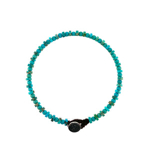 Turquoise Beaded Button Silver 925  Bracelet By Ruigos