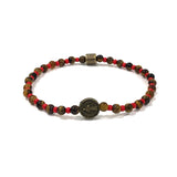 Medal Santi Benedict Eye Tiger Eye & Glass Beads Bracelet By Ruigos