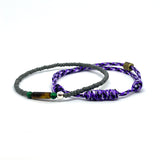 Beaded and Purple Cord Knot  Bracelet by Ruigos