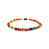 925 Sterling Multi Stars Barrel in Multi Gemstones Beads