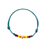 Friendship Silver Sterling Ball Cord Colorful Bracelet