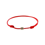 Red String Sterling Silver Tube Charm Adjustable Bracelet by Ruigos