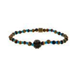 Skull Tiger Eye & Glass Beads Bracelet By Ruigos