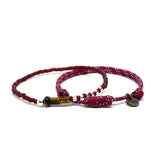 Beaded and Wine Color Cord Knot  Bracelet by Ruigos