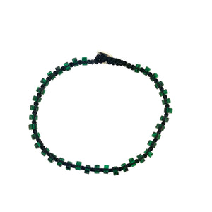 Malachite Gemstones Bracelet with  Button Silver 925  Bracelet By Ruigos