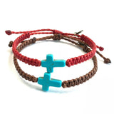 Cross Friendships Bracelets Men’s Women’s by Ruigos, Waxed thread