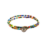 Colorful Button Beads Silver Sterling Double Wrap Bracelet By Ruigos