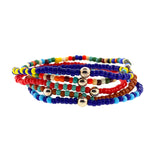 Silver Ball Stretchy Beads Lovely Colorful Bracelet By Ruigos