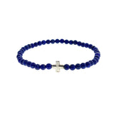 Silver Sterling Cross Lapis Lazuli Stones Ruigos Bracelet