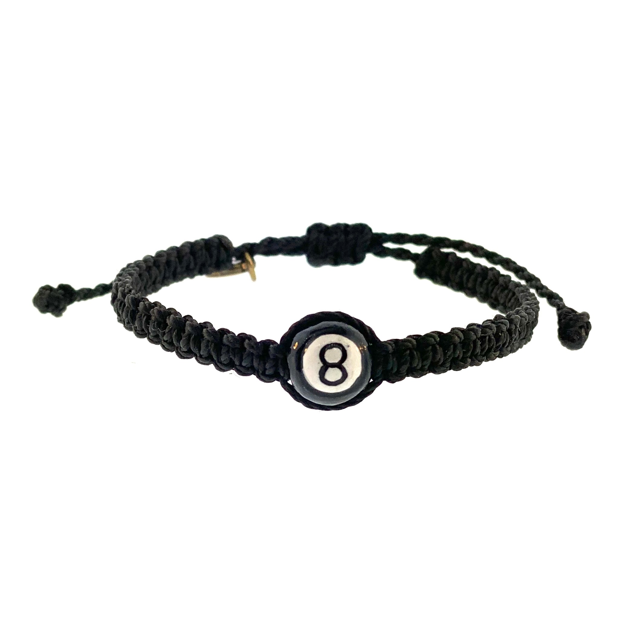 Black Magic 8 Ball Friendship Bracelet Waxed thread By Ruigos
