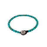 Turquoise Beaded Button Silver 925  Bracelet By Ruigos