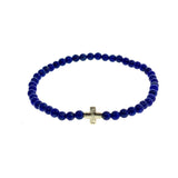 Silver Sterling Cross Lapis Lazuli Stones Ruigos Bracelet