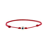 Silver Sterling Evil Eye in Red Cord By Ruigos