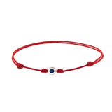 Silver Sterling Evil Eye in Red Cord By Ruigos