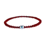 Evil Eye Coral Beads Ruigos Bracelet Silver Sterling  Enamel