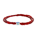 Silver 925 Enamel Evil Eye Colorful Double Wrap Bracelet By Ruigos