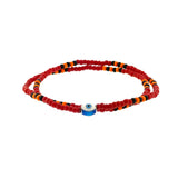 Silver 925 Enamel Evil Eye Colorful Double Wrap Bracelet By Ruigos