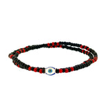 Silver 925 Enamel Evil Eye Colorful Double Wrap Bracelet By Ruigos