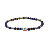 Evil Eye Lapis Lazuli Hematite Beaded Ruigos Bracelet Silver Sterling  Enamel