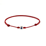 Silver Sterling Evil Eye in Red Cord By Ruigos