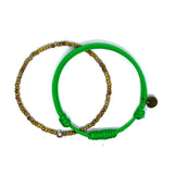 Beaded and Green Cord Knot  Bracelet by Ruigos