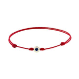 Silver Sterling Evil Eye in Red Cord By Ruigos