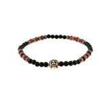 Skull Silver Sterling Rhodium Beaded Bracelet By  Ruigos Katrina