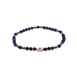 Evil Eye Lapis Lazuli Hematite Beaded Ruigos Bracelet Silver Sterling  Enamel