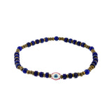 Evil Eye Lapis Lazuli Hematite Beaded Ruigos Bracelet Silver Sterling  Enamel