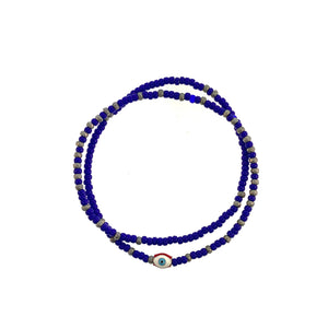 Evil Eye 925 Silver Enamel Double Wrap By Ruigo