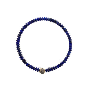 Silver 925 Ball Hamsa Stones Bracelet by Ruigos Tiger Eye and Lapis Lasuli