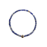 Silver 925 Ball Hamsa Stones Bracelet by Ruigos Tiger Eye and Lapis Lasuli