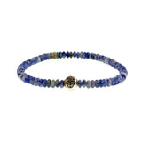 Silver 925 Ball Hamsa Stones Bracelet by Ruigos Tiger Eye and Lapis Lasuli